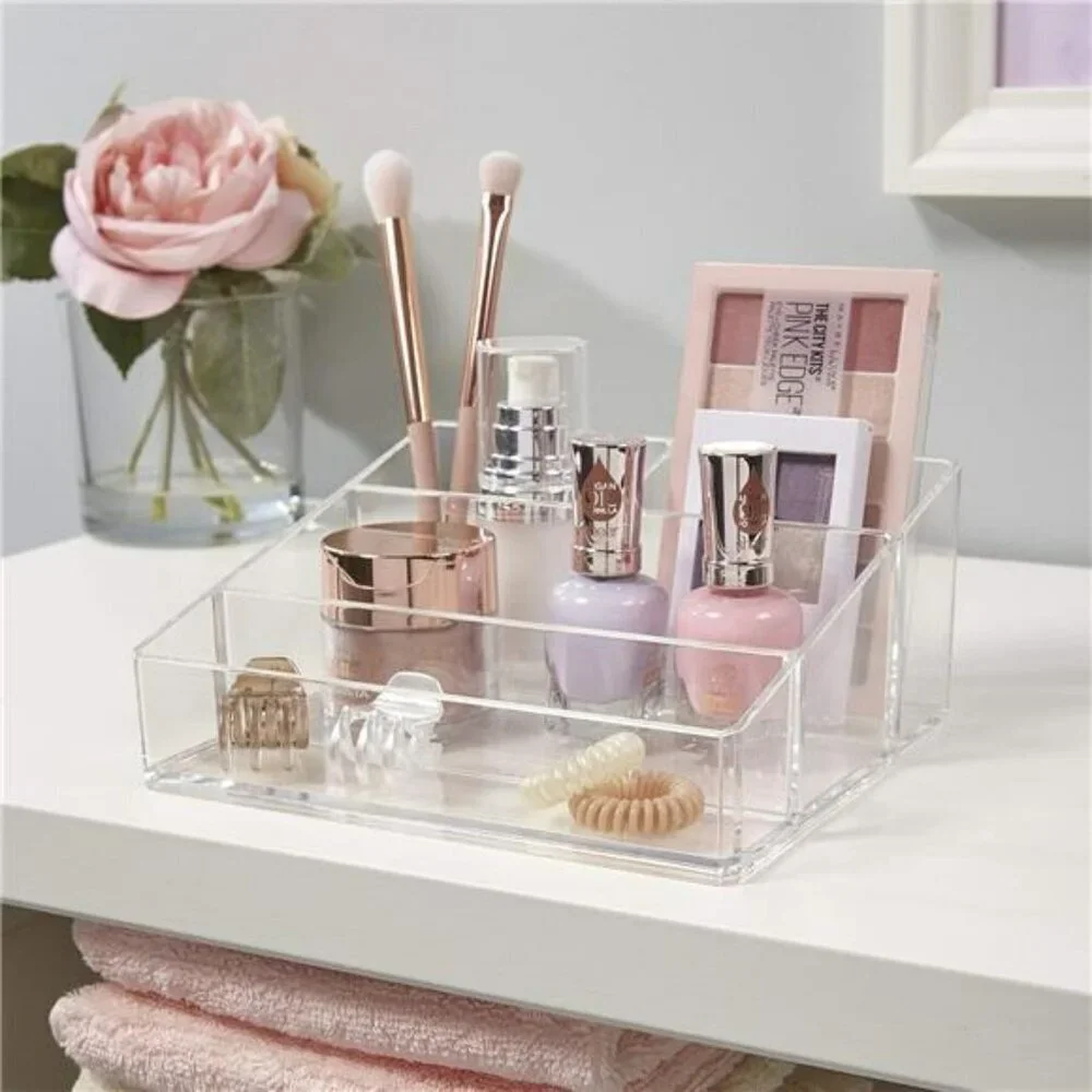 STORi Clear Makeup Organizer Acrylic Vanity Brush Holder Beauty Storage Bin